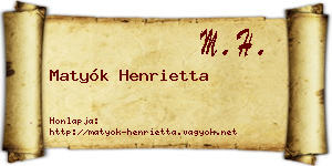 Matyók Henrietta névjegykártya