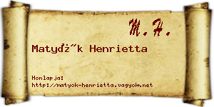Matyók Henrietta névjegykártya